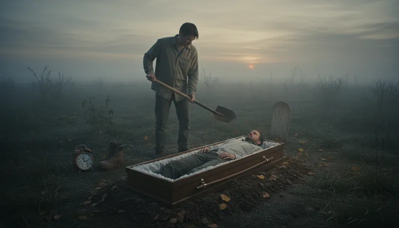 Illustration of it's someone's funeral: one's own responsibility or consequence