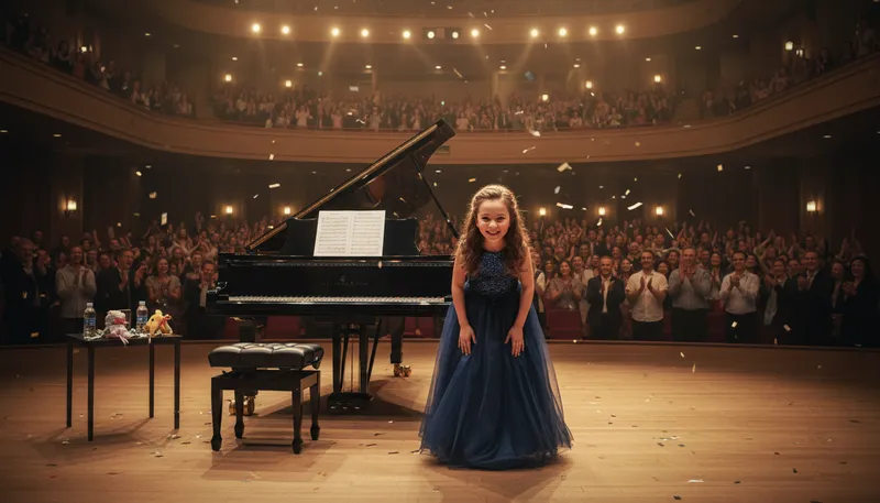Illustration of recital: A performance of music or poetry.