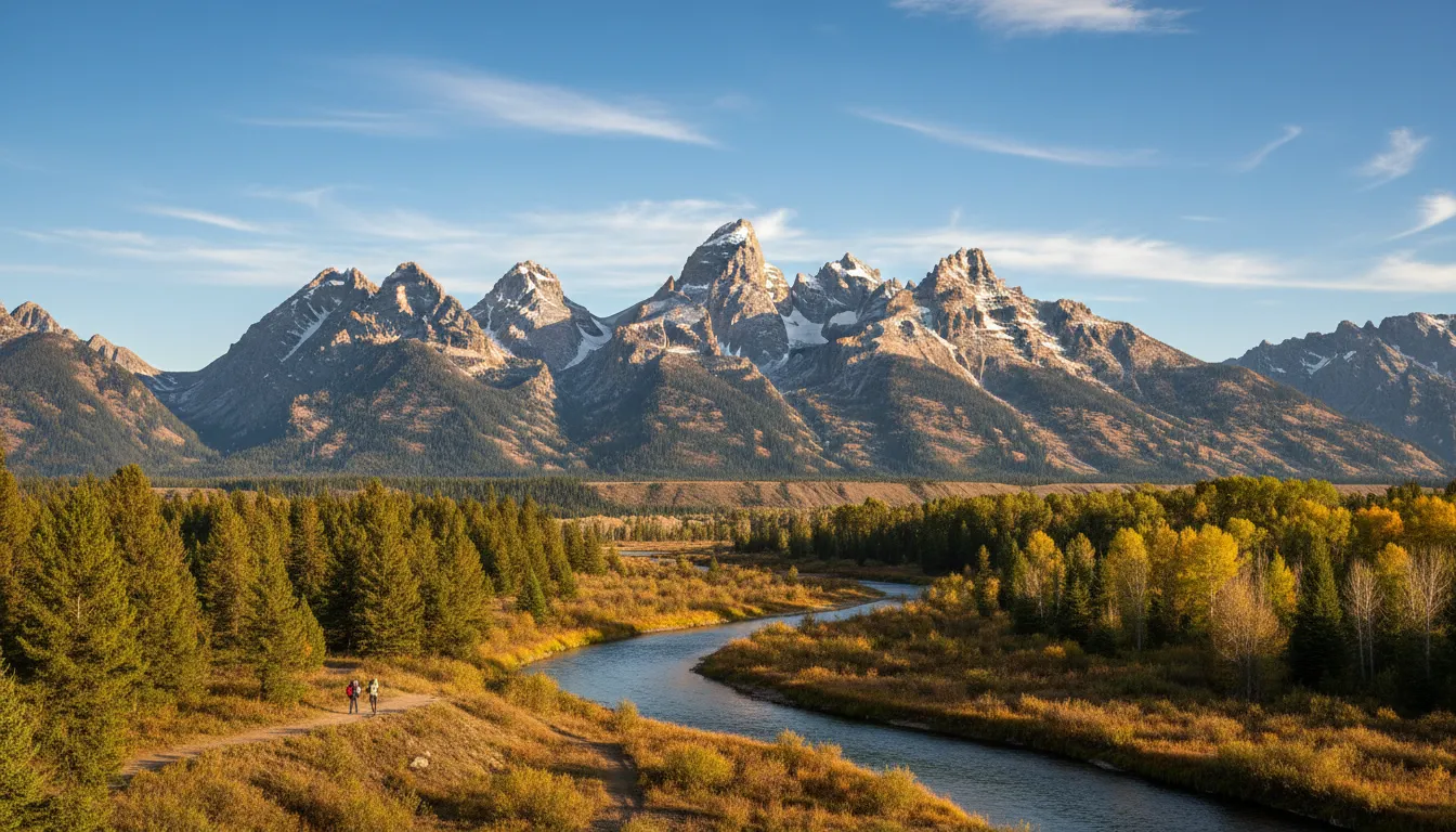 Illustration von Teton: A mountain range in Wyoming, USA.