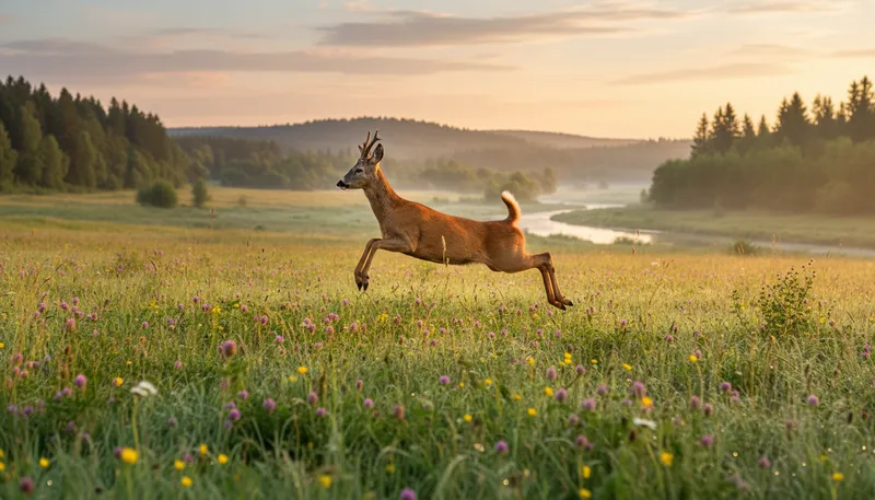 Illustration of roebuck: A male deer, especially in Europe.