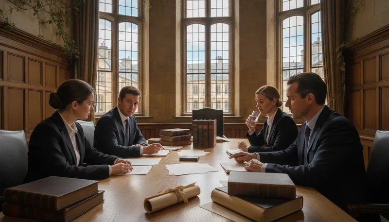 Illustration of chancery: A court of law or legal office.