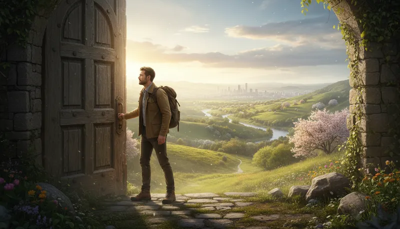 Illustration of door: an opportunity or means of access