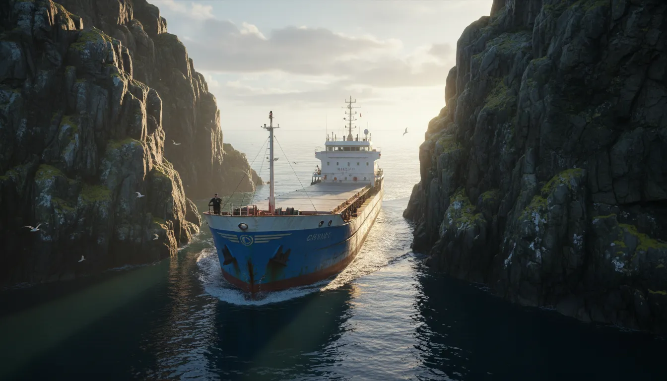 Hình minh họa cho strait: a narrow passage of water connecting two seas