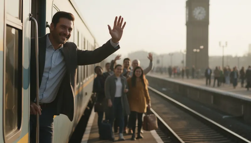 Illustration of see you later: a casual goodbye.