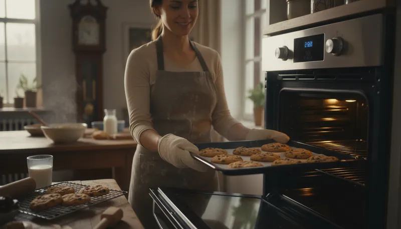 Illustration of bake up: Prepare food by cooking in the oven.