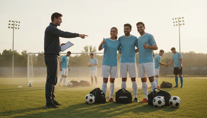 Illustration of selector: a person choosing a sports team