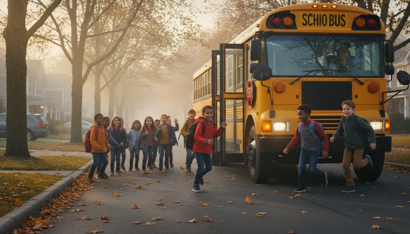 Illustration of bus: A large vehicle for transporting many passengers.