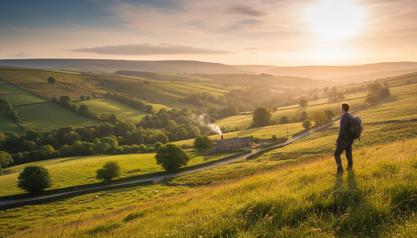 Ilustrasi Carmarthenshire: A county in Wales known for its landscapes.