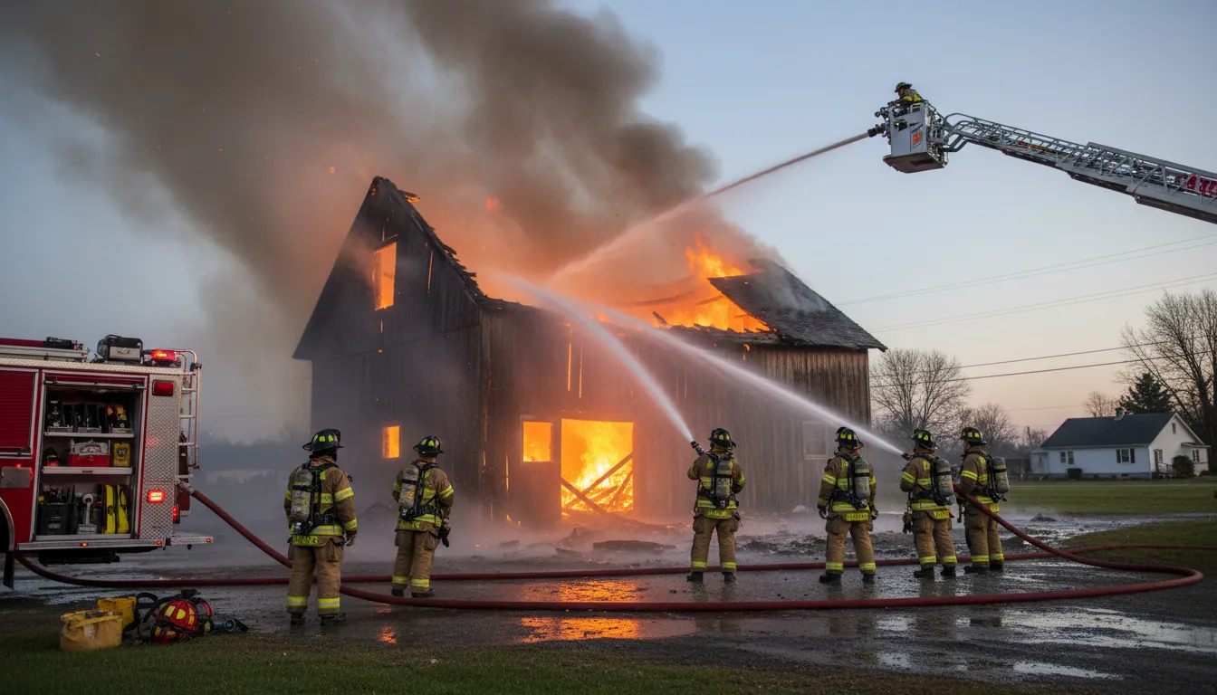 Illustrazione di firefighting: The act of putting out fires.