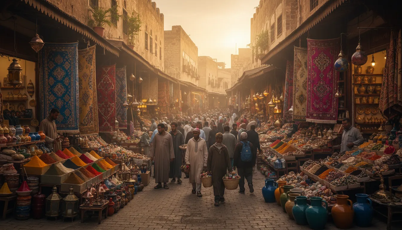 medina का चित्र: the old walled part of a North African city