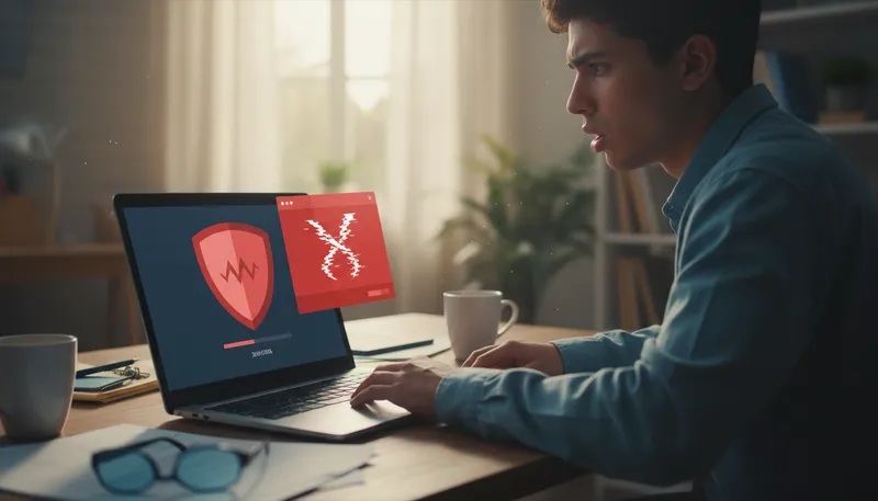 Illustration of antivirus: Software that protects computers from harmful viruses.