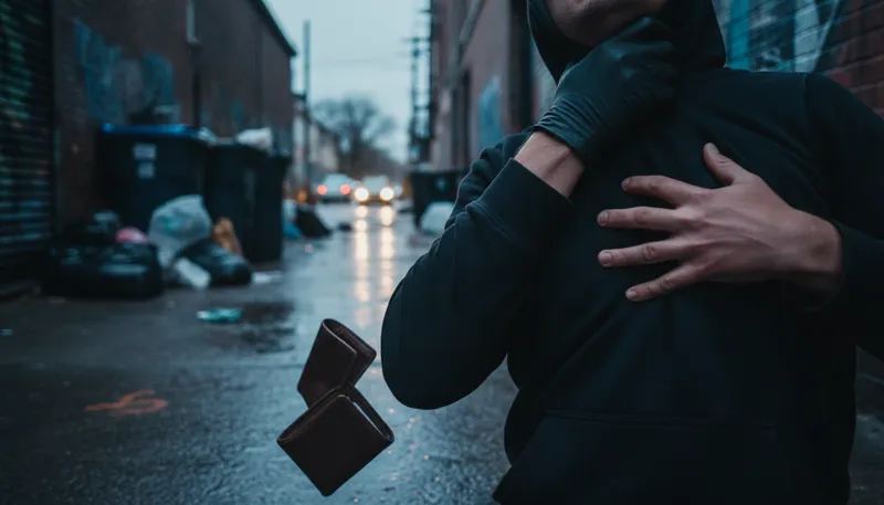 Illustration of strangulation: the act of choking or constricting someone's neck.