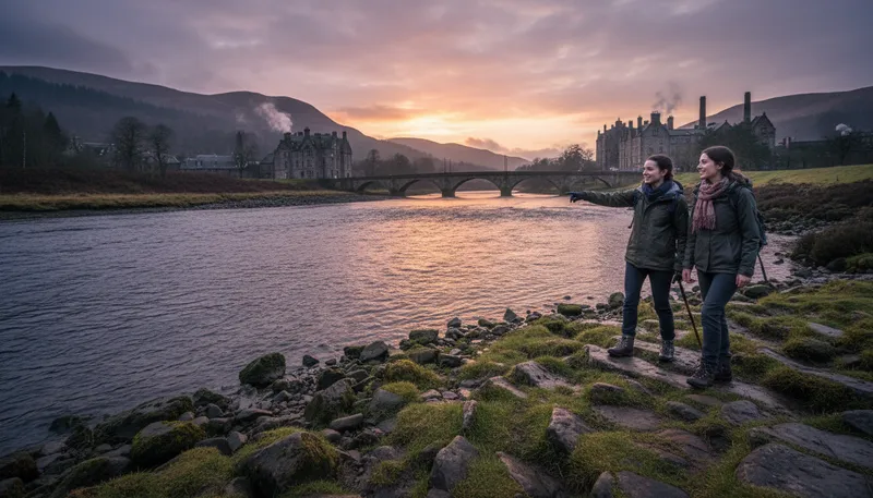 Illustration of clyde: a river flowing through Scotland