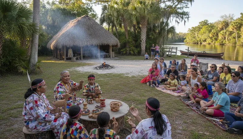 Illustration of seminole: a Native American tribe in Florida.
