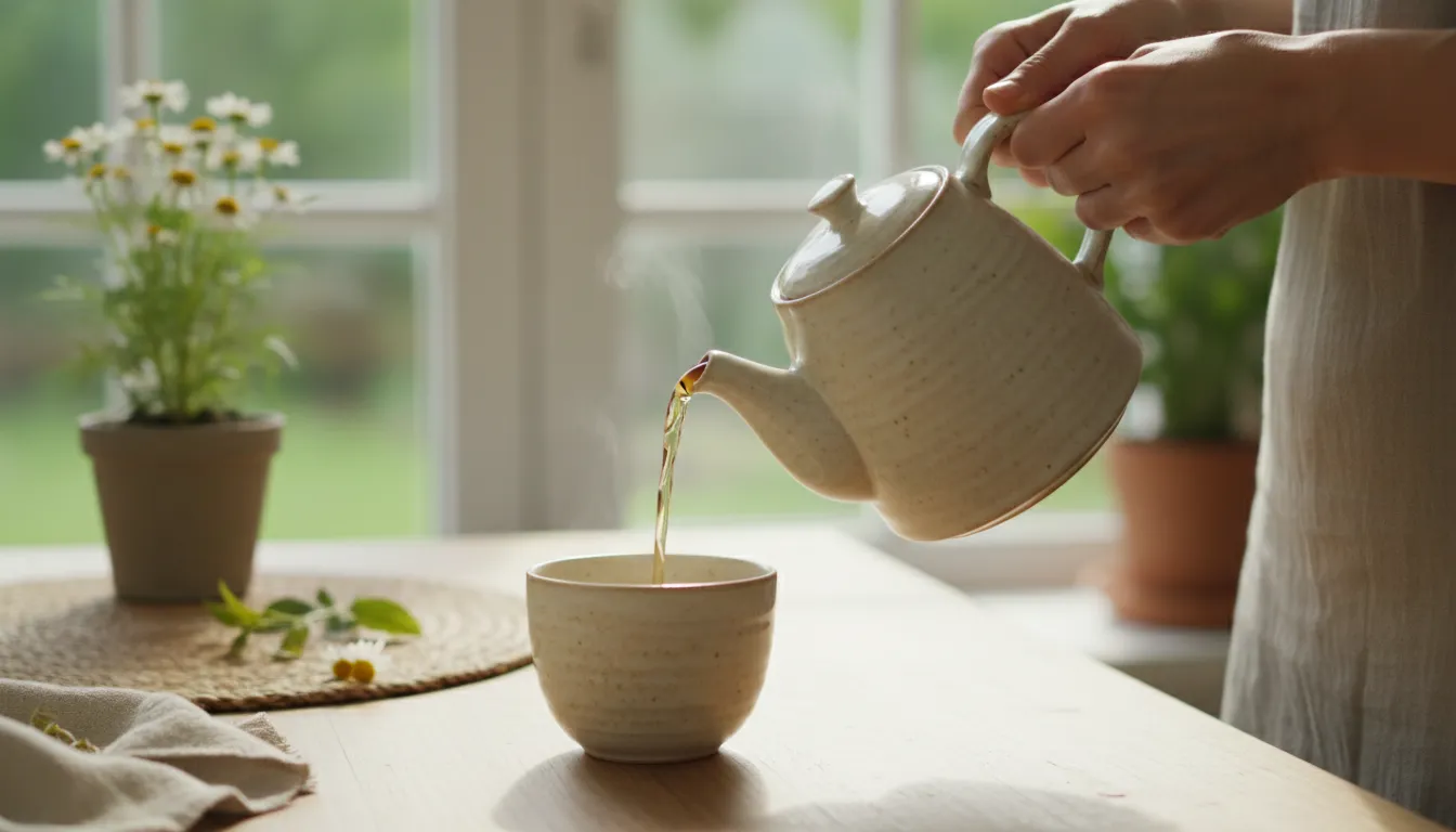 teapot-এর ইলাস্ট্রেশন: A container with a spout for brewing hot drinks.
