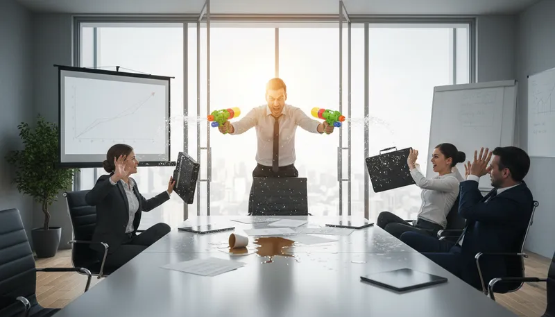 Illustration of guns blazing: acting with great enthusiasm or aggression