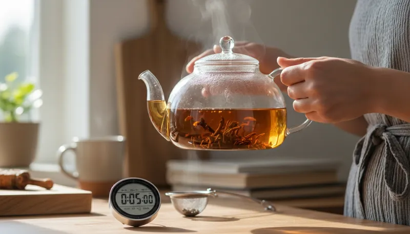 Illustration of steep: soak in liquid to extract flavors.