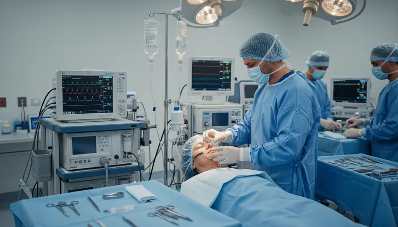 Illustration of anesthesiologist: A doctor specializing in anesthesia.