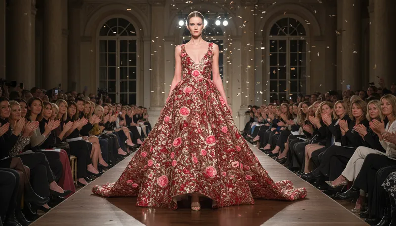 Illustration of couture: High-end fashion designed for individual clients.
