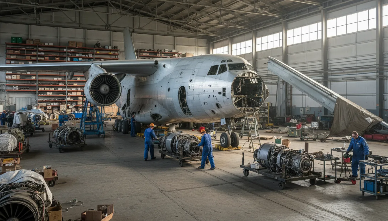 hangar queen 的插圖：Aircraft often out of service.