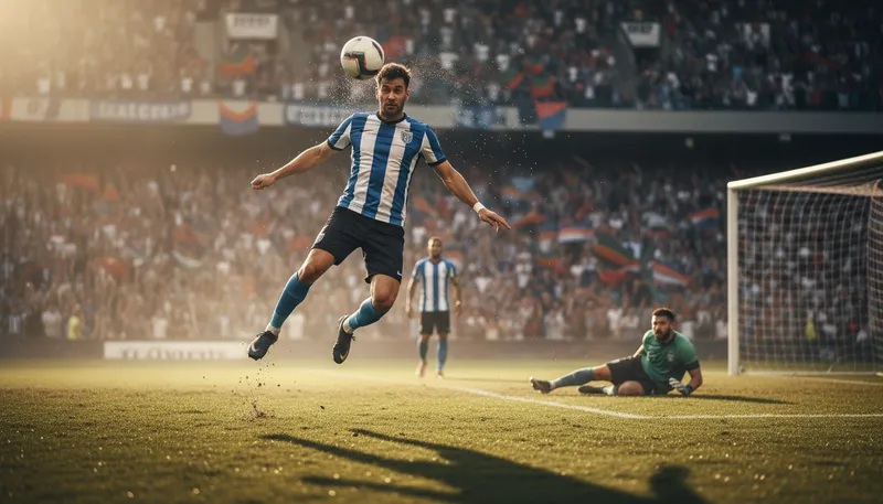 Illustration of header: a play in soccer using the head