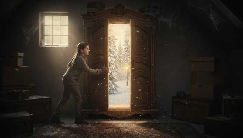 Illustration of narnia: A fictional land in a children's book series.