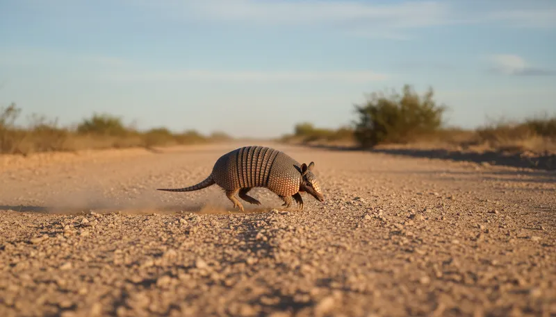 Illustration of armadillo: A small mammal with a hard shell.