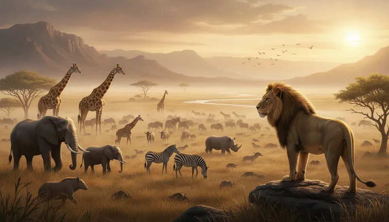 Illustration of kingdom: a classification in biology