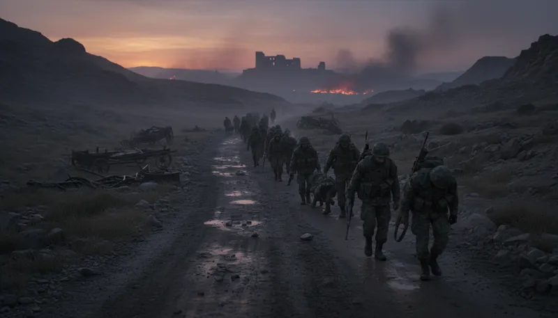 Illustration of in retreat: Withdrawing from a position or conflict.
