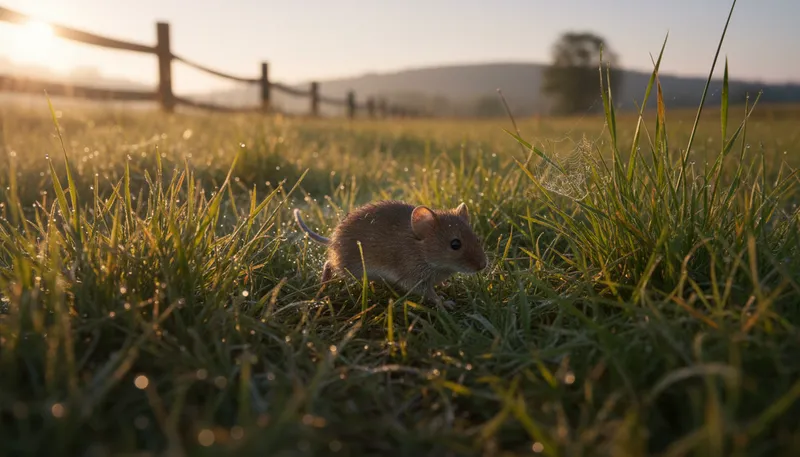 Illustration of vole: A small, burrowing rodent with a short tail.