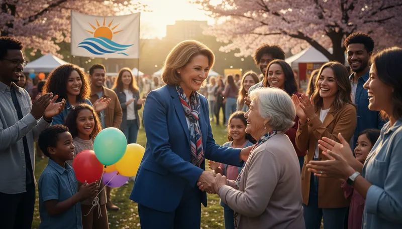 Illustration of charm offensive: a campaign to win people over