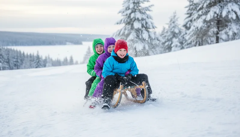 Illustration of sledge: A heavy sled for sliding down snow.