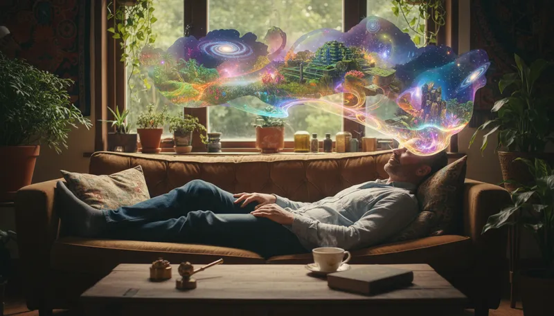 Illustration of dmt: a powerful psychedelic compound.