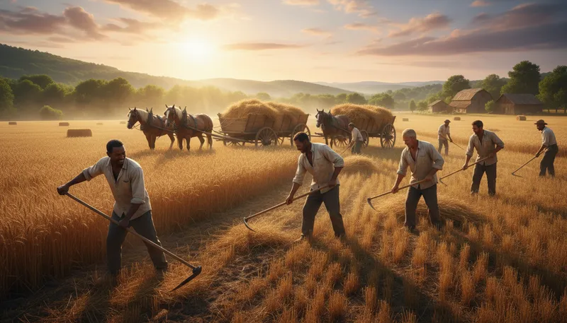 Illustration of reap the harvest: to gather the results of work or effort.