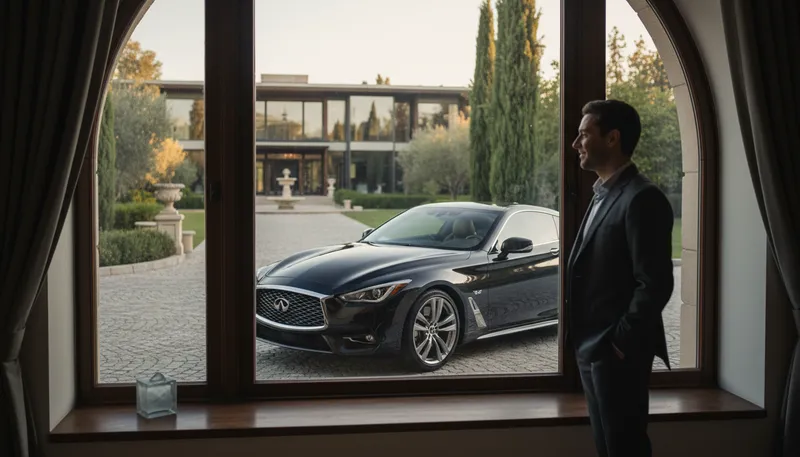 Illustration of infiniti: A luxury car brand known for elegance.