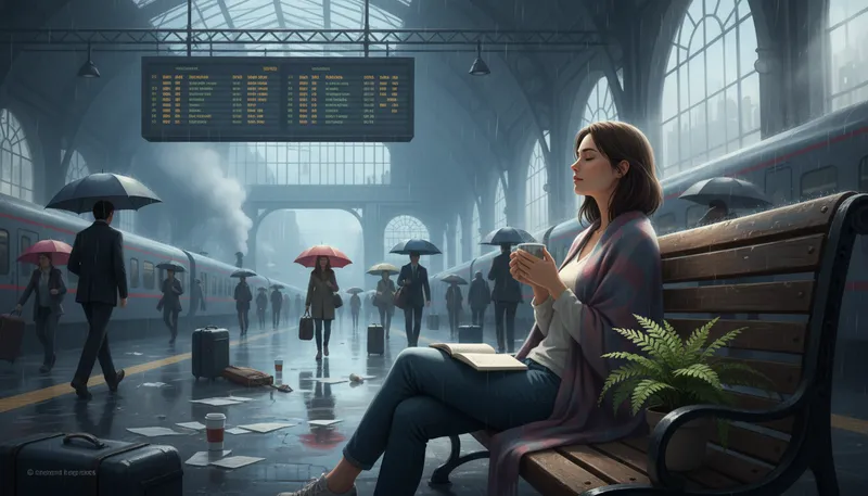 Illustration of amid: In the middle of; surrounded by.