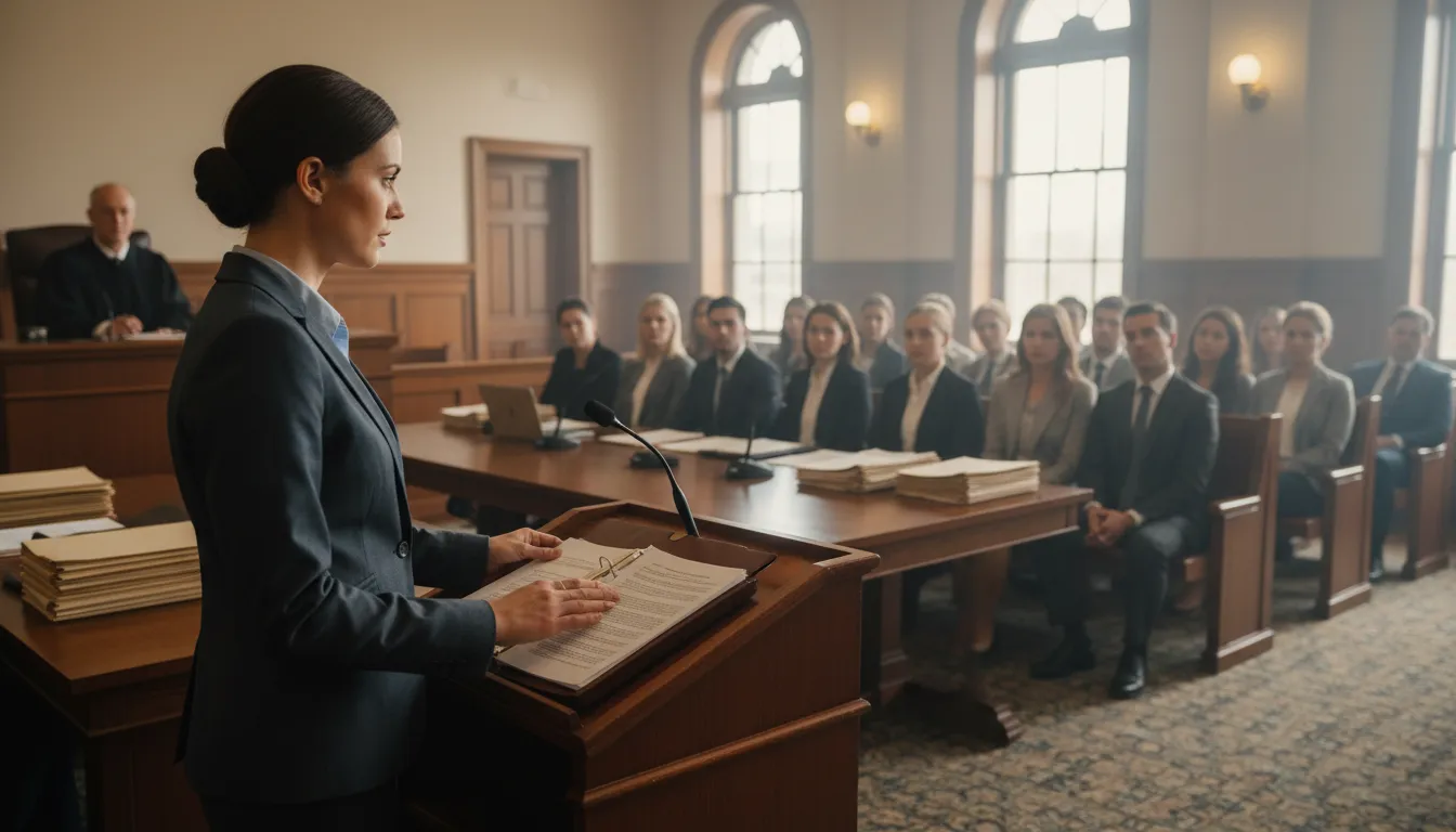 Illustration of put his case: to present or argue a situation.