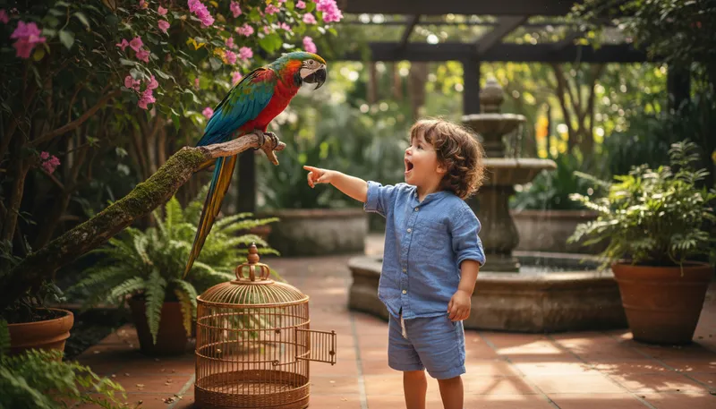 Illustration of pretty polly: A playful term for a parrot.