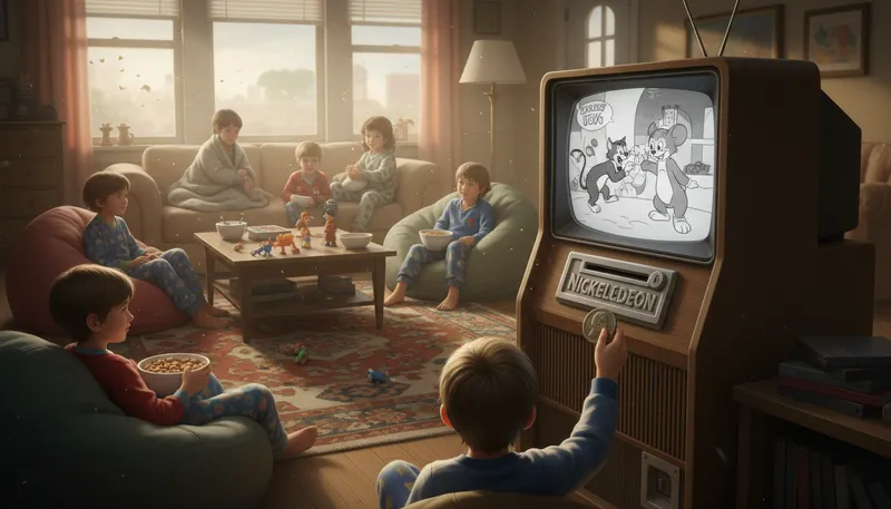 Illustration of nickelodeon: A type of early movie theater or children's channel.