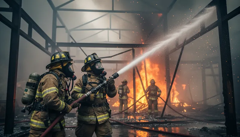 Illustration of fight fires: extinguish fires or flames