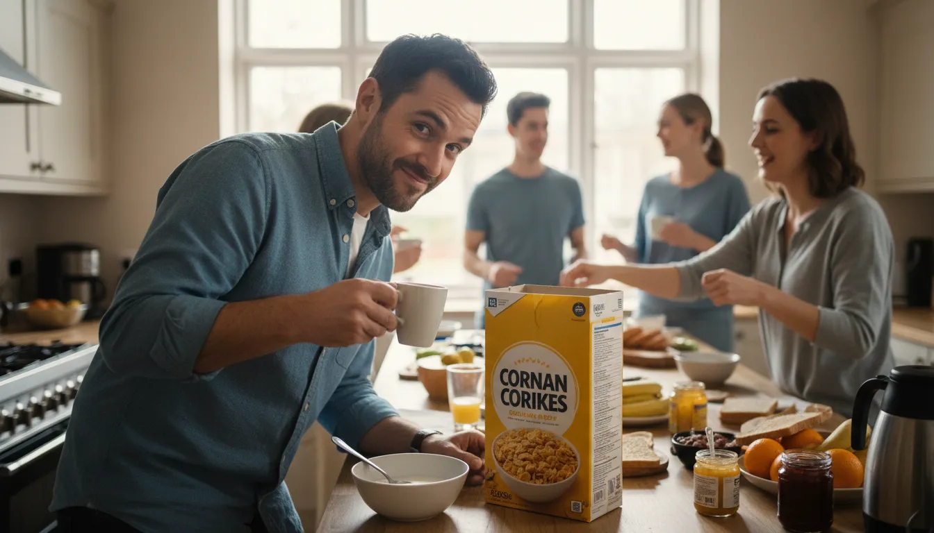 Illustrazione di pee in someone's cornflakes: spoil someone’s happiness or plans