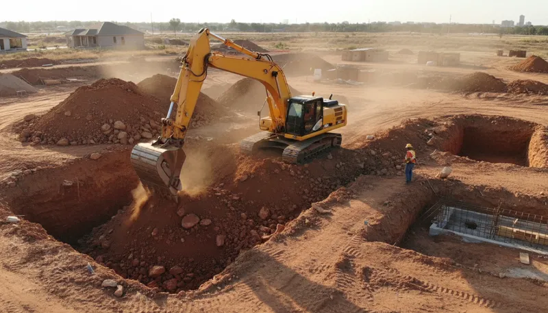 Illustration of excavator: A machine used for digging or moving earth.