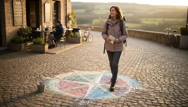 Illustration of walk one's chalks: To follow one's own path or decisions.