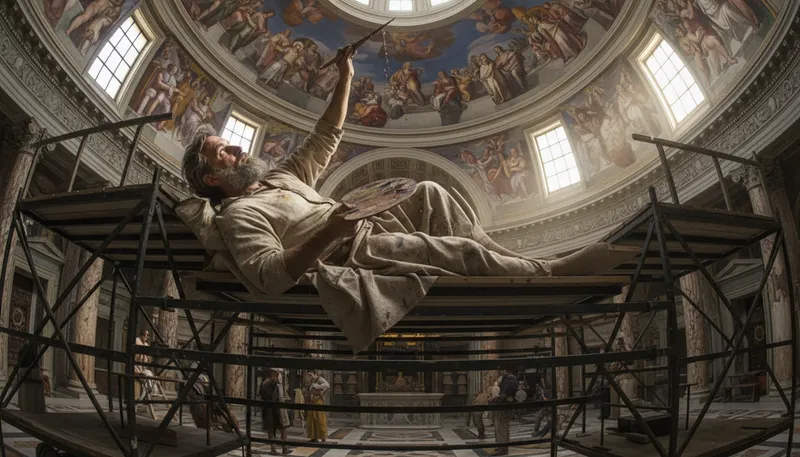 Illustration of michelangelo: A famous Italian Renaissance artist and sculptor.