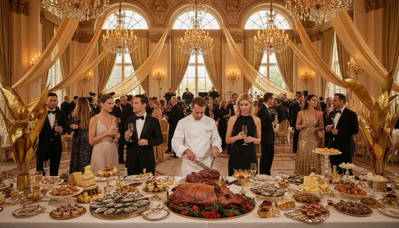 Illustration of lavish: Extravagant or luxurious in style or spending.
