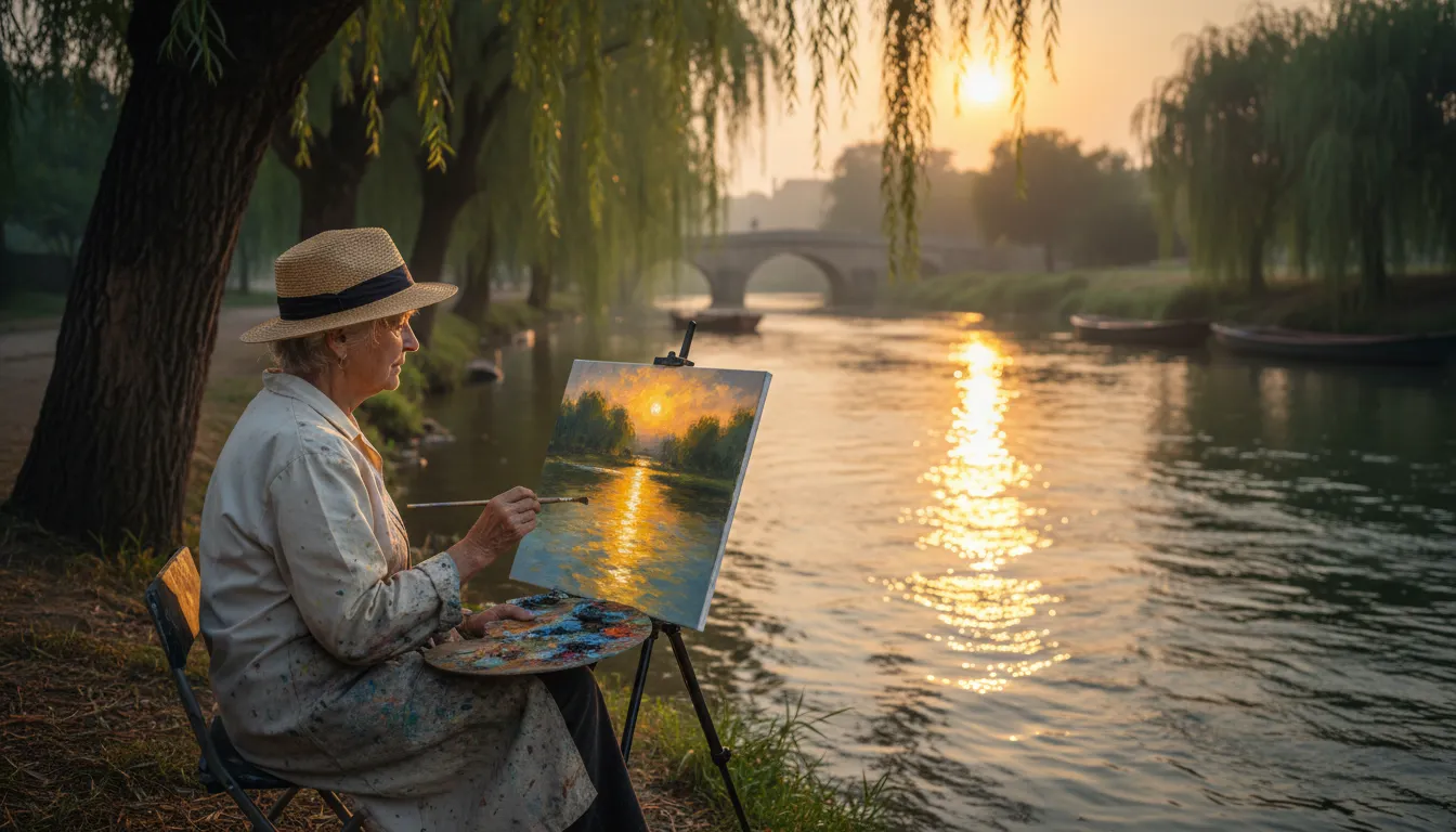 impressionistのイラスト：Artist who captures light and movement in scenes.