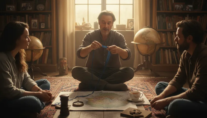 Illustration of yarn: a long, often imaginative story
