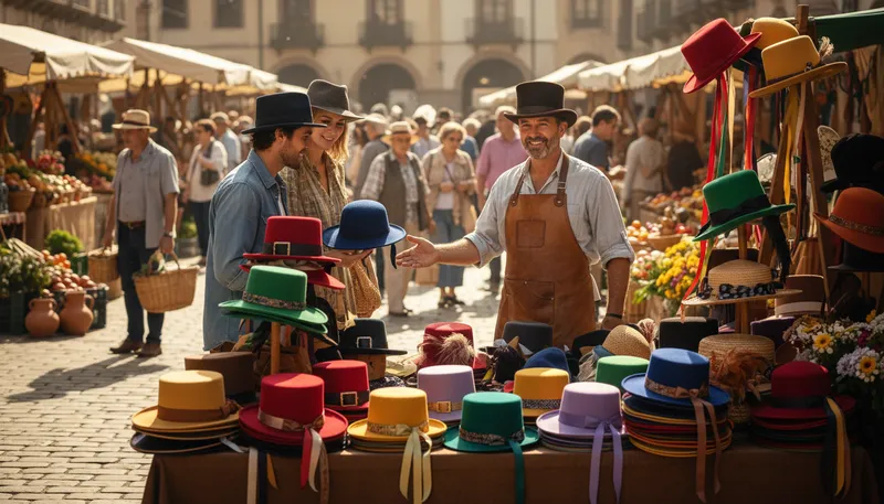 Illustration of hatter: A person who makes or sells hats.