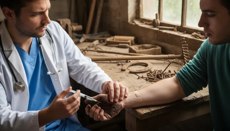 Illustration of tetanus: A serious bacterial infection.