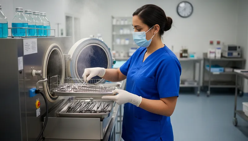 Illustration of sterilize: Make free from bacteria or germs.